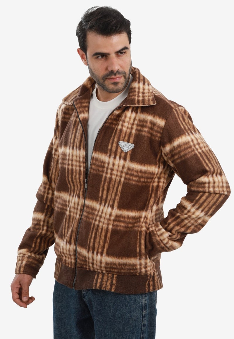 WHITE RABBIT Men’s Plaid Wool Blend Zip Jacket - Image 2